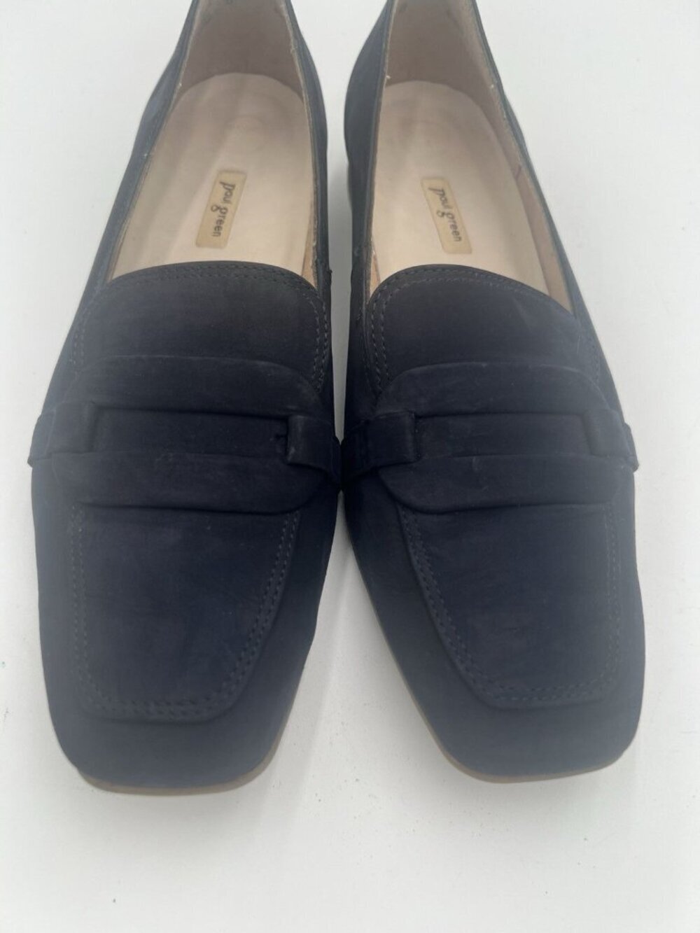 Paul Green Ramona Loafers 10 Navy Suede Slip On Flats Austria Soft Leather EUC